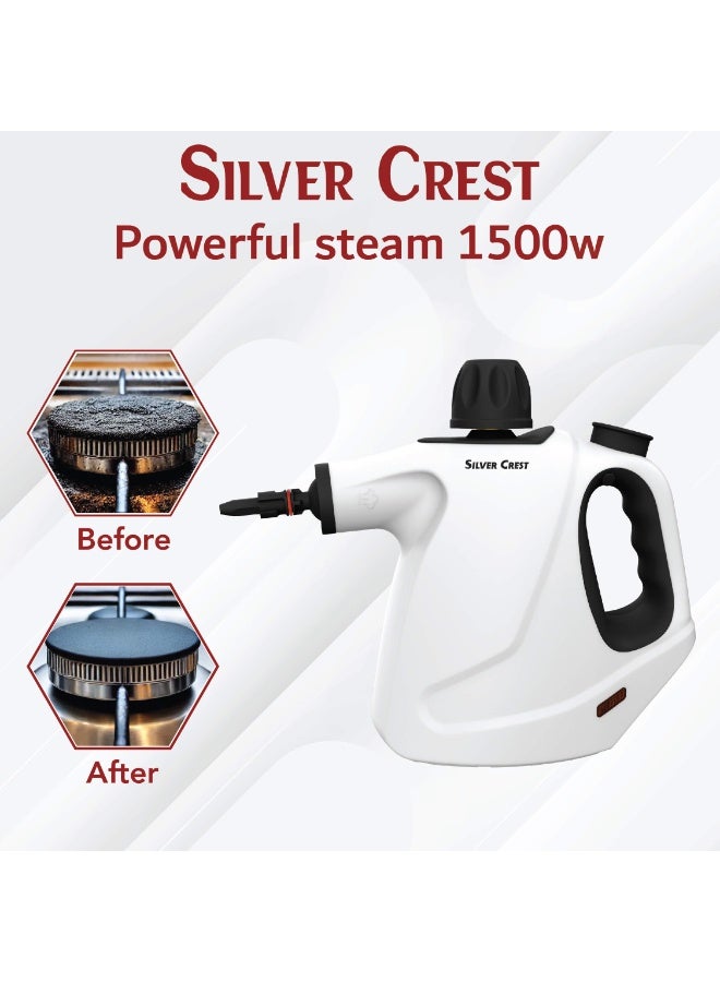 SILVER CREST High-Pressure Steam Cleaning Machine 1500W – Powerful Steam Cleaner Eliminates 99.9% of Dirt and Germs – 450ml Tank with Fast Heating - Image 2