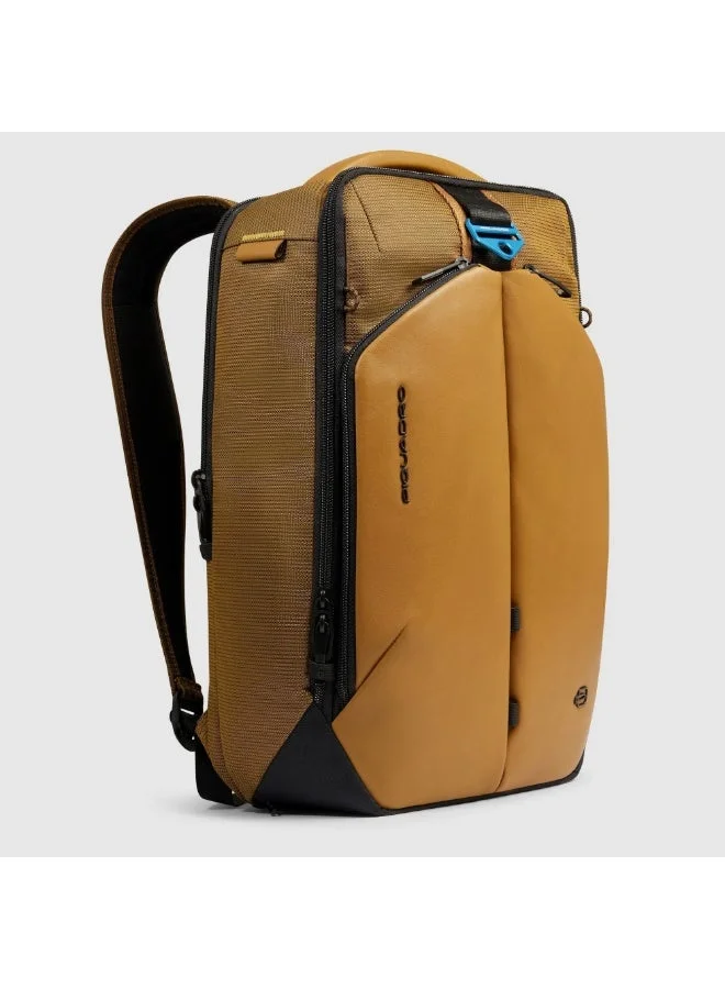 بيكوادرو حقيبة ظهر سفر للابتوب Piquadro CA6630S137 مقاس 15.6 بوصة، معتمدة من EasyJet، مع حجرة iPad، حماية RFID، ومصنوعة من قماش معاد تدويره