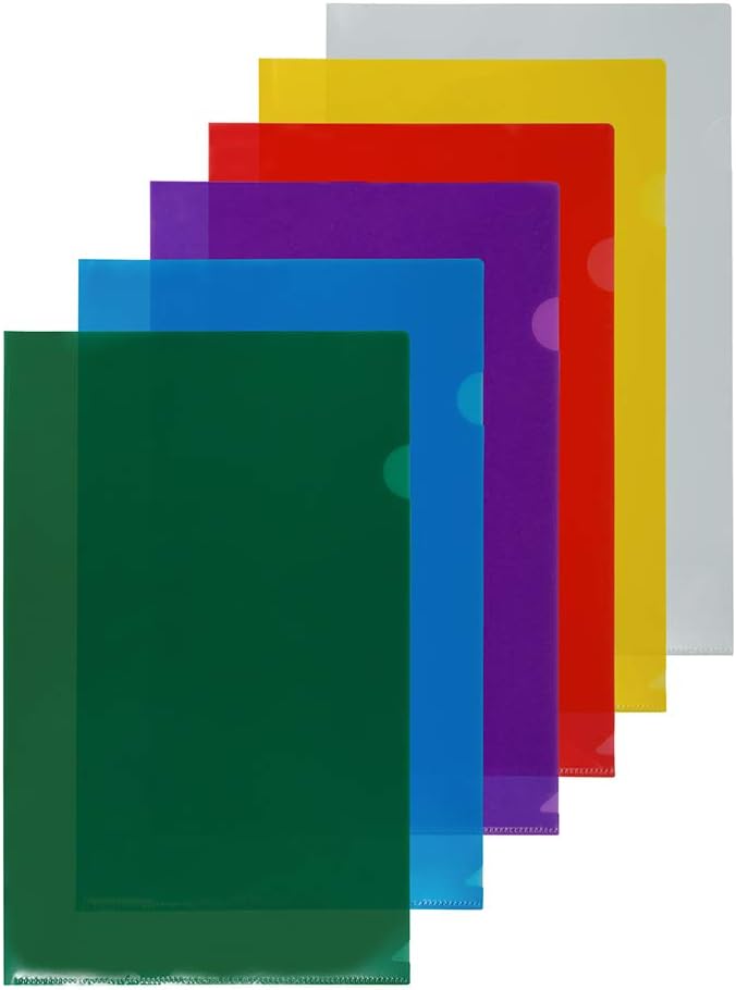 JAM Paper Plastic Sleeves - Legal Size - 9 x 14 1/2 - Assorted Color Project Pockets - 12 Page Protectors/Pack - Image 2