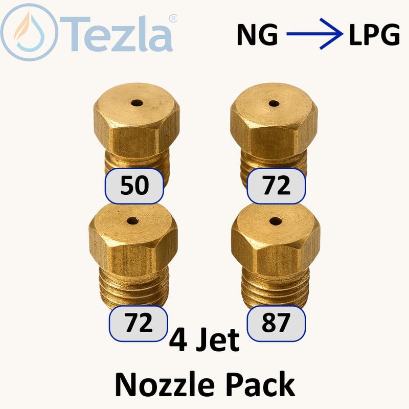 Tezla LPG Gas Jet Set 4 Burner Hob Calor Propane Nozzle Injectors Conversion Kit NEW - Image 3