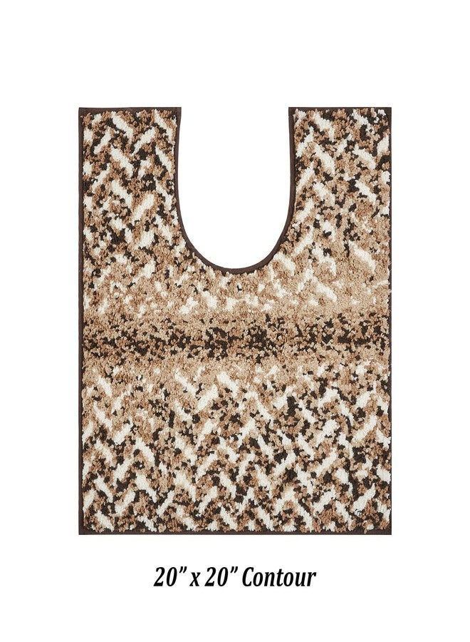 Better Trends Casablanca Bath Rug Collection 20" x 20" Contour in Brown - Image 2