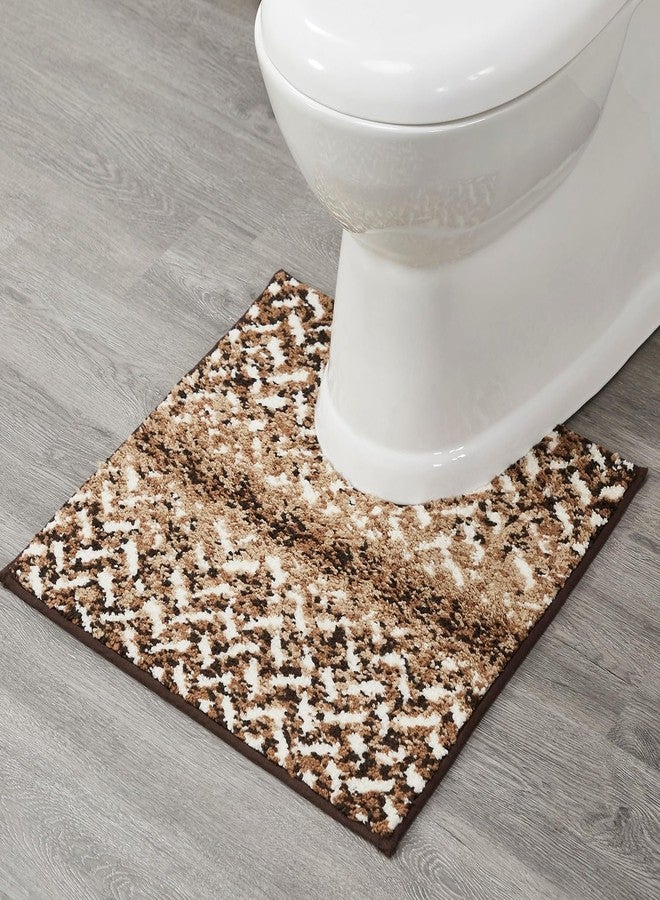 Better Trends Casablanca Bath Rug Collection 20" x 20" Contour in Brown - Image 1