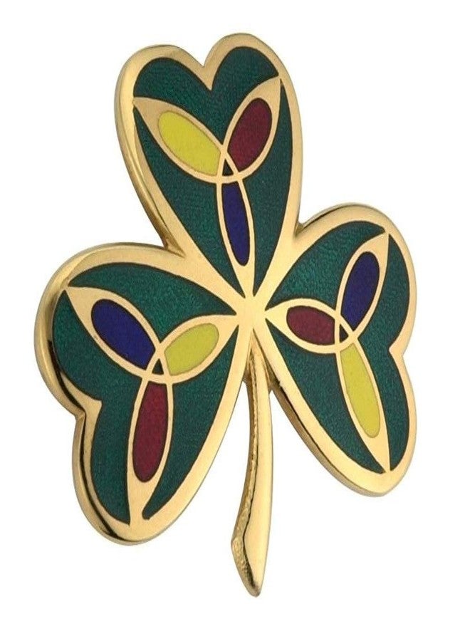 TARA Solvar Irish Brooch Gold Plated Shamrock Pin Made in Ireland