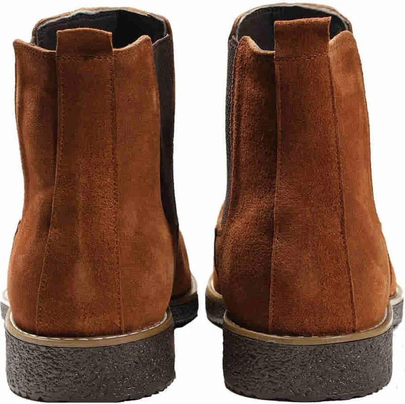 Dufy Bitter Brown Men's Suede Flat Boots