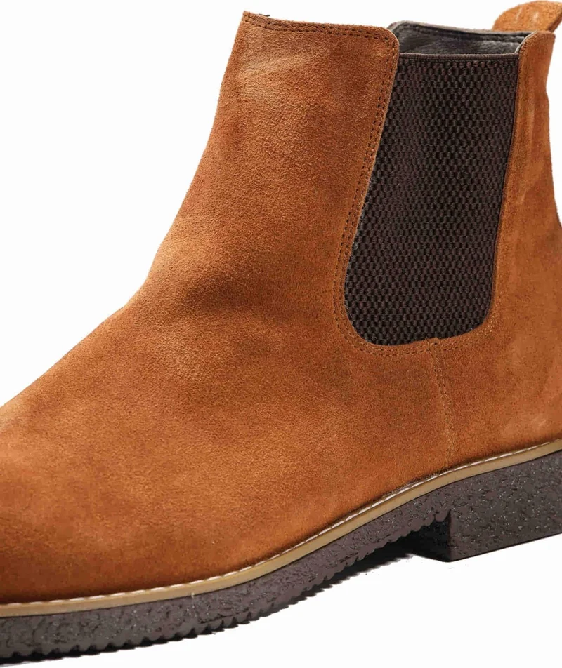 Dufy Bitter Brown Men's Suede Flat Boots