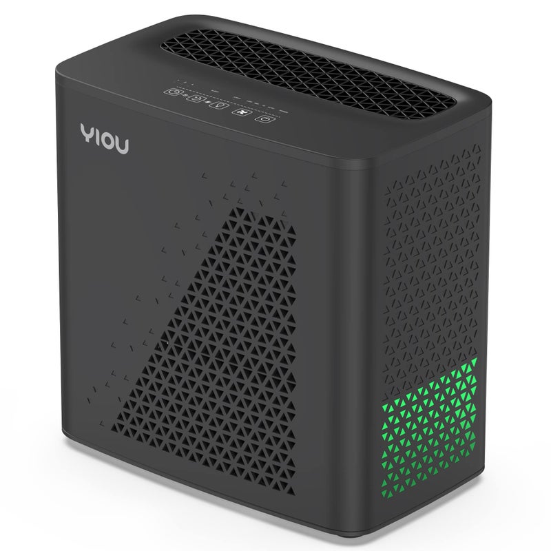 YIOU Air Purifiers for Home Large Room up to 547 ft H13 True HEPA Air Filter 20dB Air Cleaner Odor for Allergies Smoke Dust Pollen Midnight Black 115  693  1169 Inch Air Purifier R1