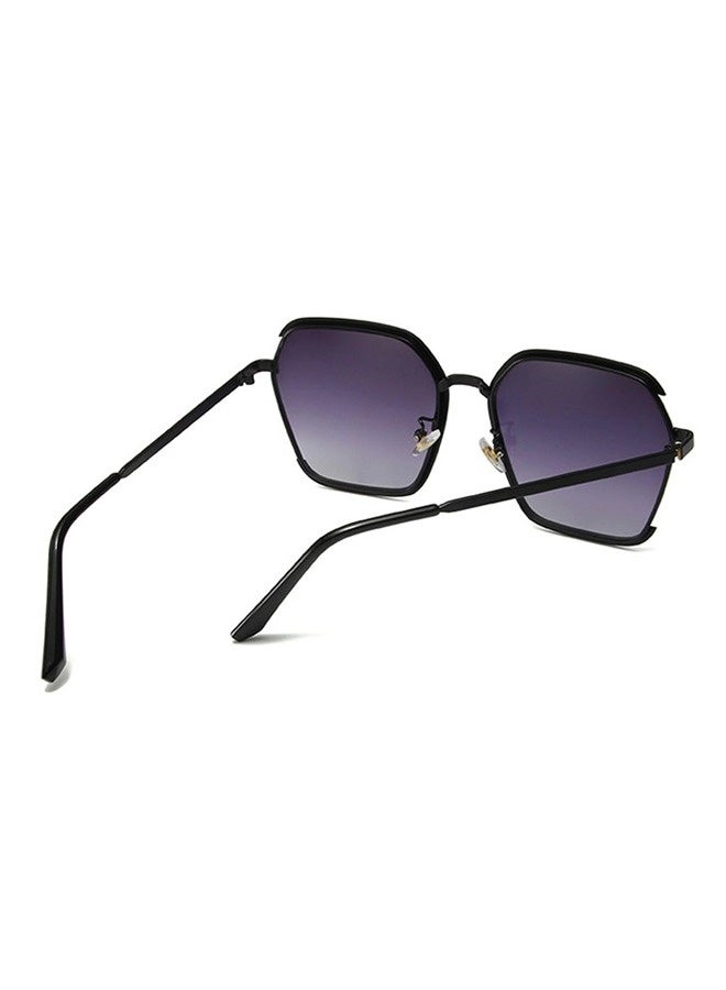 ShebSheb Square Polarized Sunglasses For Women, Stylish Polygonal Metal Frame Ladies Shades, Elegant Gold Wire Edge Design Sun Glasses, UV400  - Image 3