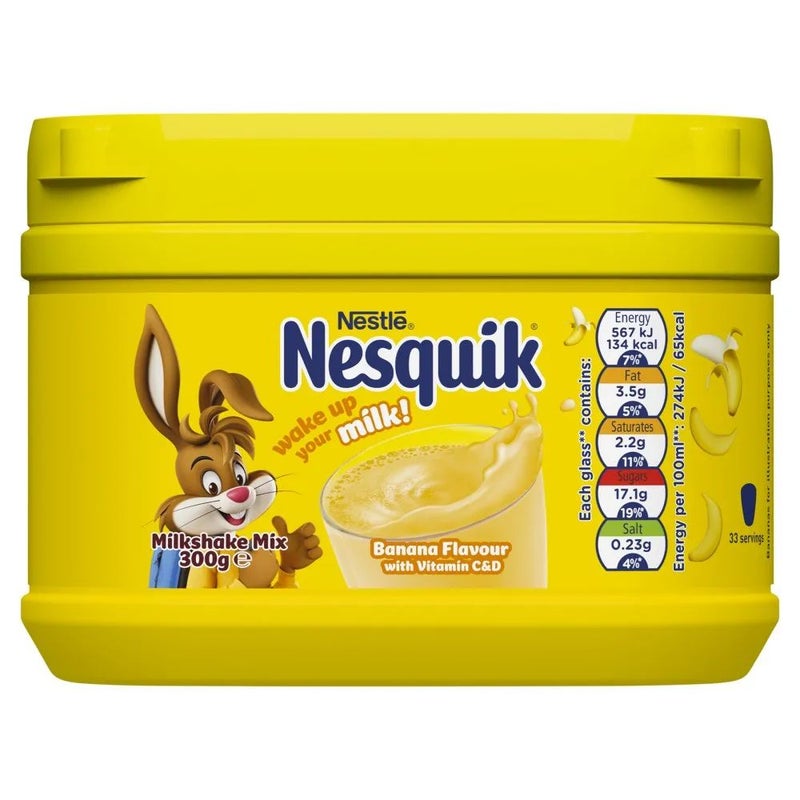 Nestle Nesquik Banana Flavored Milkshake Mix Powder Drink- 300gms