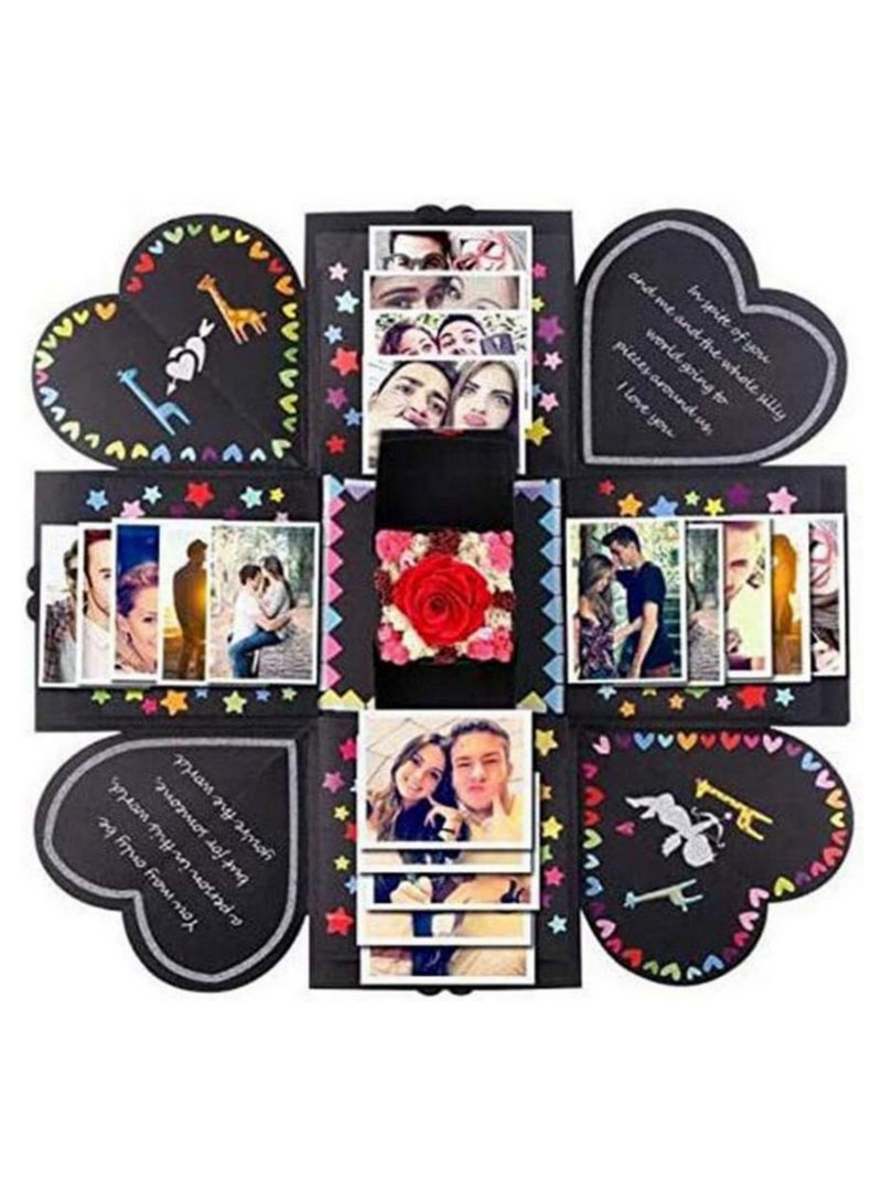 DIY Surprise Love Explosion Box Gift for Anniversary Birthday Scrapbook Photo Album Party Creative Handmade Memory Keepsake Present Romantic Couple Personalized Customizable Exploding Box - Image 2