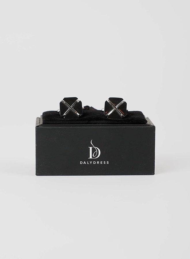 Dalydress Men Cuff-Link M Gunmetal/Silver - Image 1