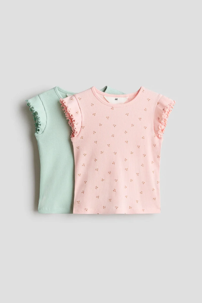 H&M 2-pack ribbed cotton tops