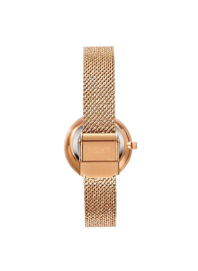 إكستاسي Ecstacy Women's Japan Quartz Movement Watch, Analog Display and Mesh Strap - E20506-RMKMK, Rose Gold