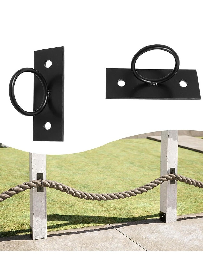 Black Circular Cable Holder Stand   304 Stainless Steel Decorative Cord Bracket for Cable Management  Fence Mounting Wall Hanging  and Ceiling Hook   5-Pack - Image 1