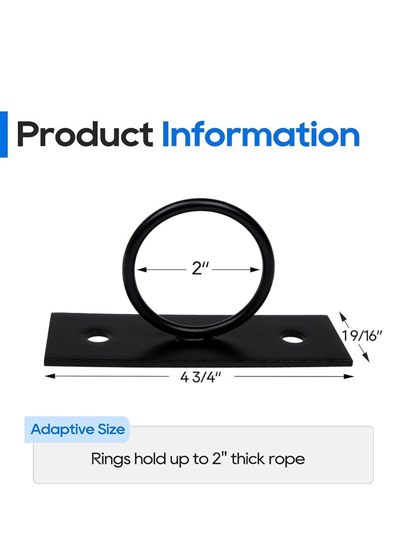 Black Circular Cable Holder Stand   304 Stainless Steel Decorative Cord Bracket for Cable Management  Fence Mounting Wall Hanging  and Ceiling Hook   5-Pack - Image 2