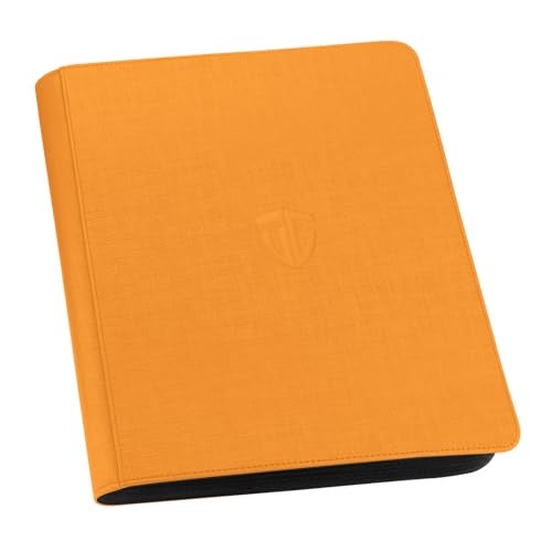 TCGUARD Toploader BinderHolds 216 Toploaders9 Pocket Top Loader Binder with Sleeves for 3x4 Rigid Toploaders Hard CasesTop loader Binders for TCG MTG Card Binder Trading Cards BinderOrange - Image 1