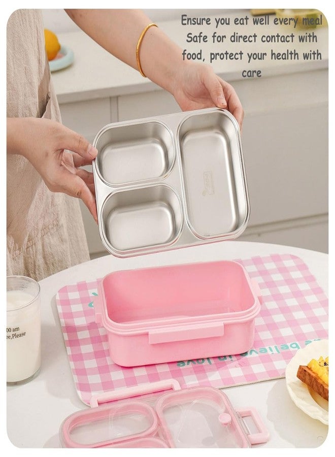 KitchEase Stainless Steel Lunch Box | 2 Compartments, 1000ML | Leak Proof Tiffin for School Kids and Office Adults Diet Food Partition Safety Lock Airtight Containers (Green) - Image 5