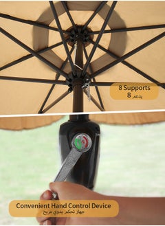 Snooe Outdoor Umbrella 2.6M Steel Pole UPF50+ Protection Large Sun Shade Balcony Parasol for Outdoor Garden Backyard, Umbrella without base  - Image 5