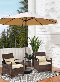 Snooe Outdoor Umbrella 2.6M Steel Pole UPF50+ Protection Large Sun Shade Balcony Parasol for Outdoor Garden Backyard, Umbrella without base  - Image 4