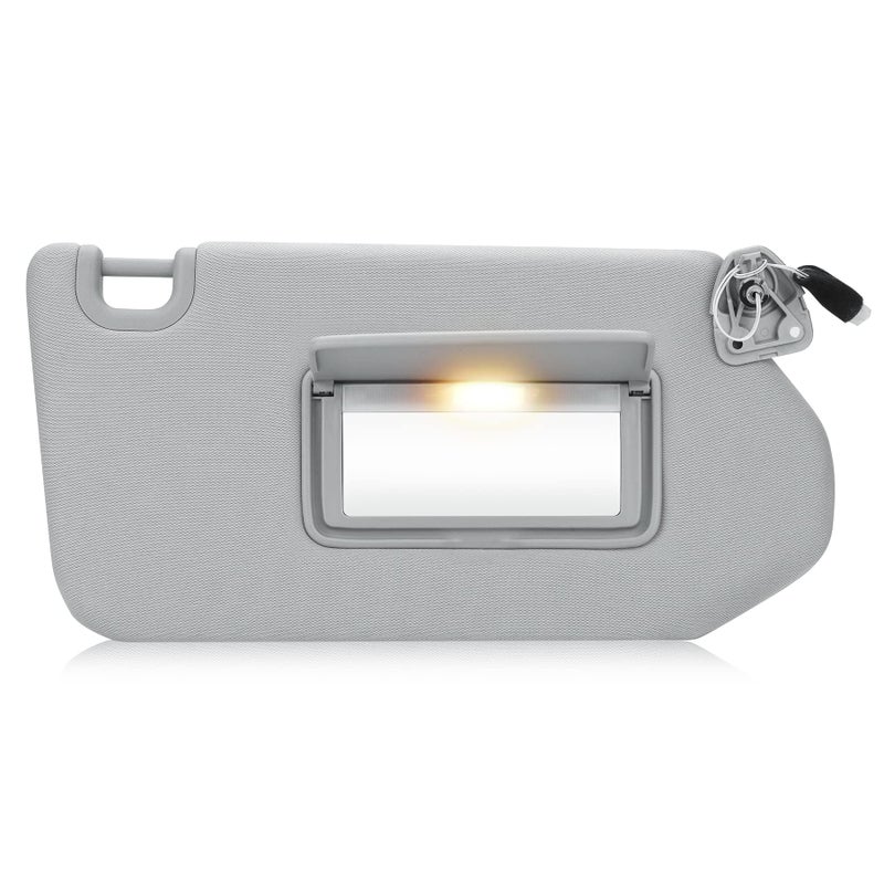 SAILEAD Left Driver Side Sun Visor Replacement with Light Compatible with 2013-2018 Nissan Pathfinder and 2014-2017 Infiniti QX60, Grey - Image 1