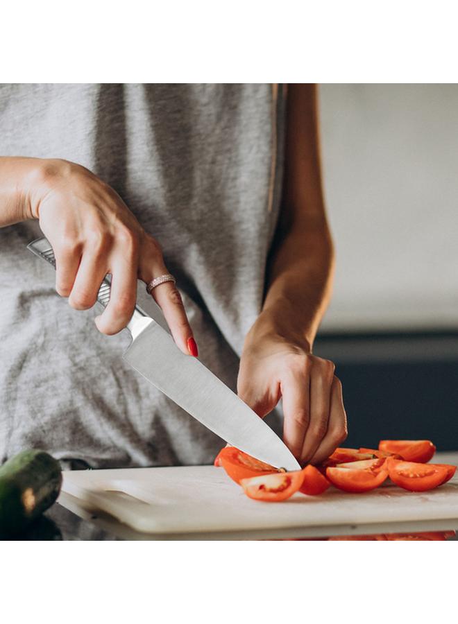 HATCHEN 6-Piece Stainless Steel Sharp Blade Kitchen Knife Set with Storage Block Silver and Brown BH03 - Image 5