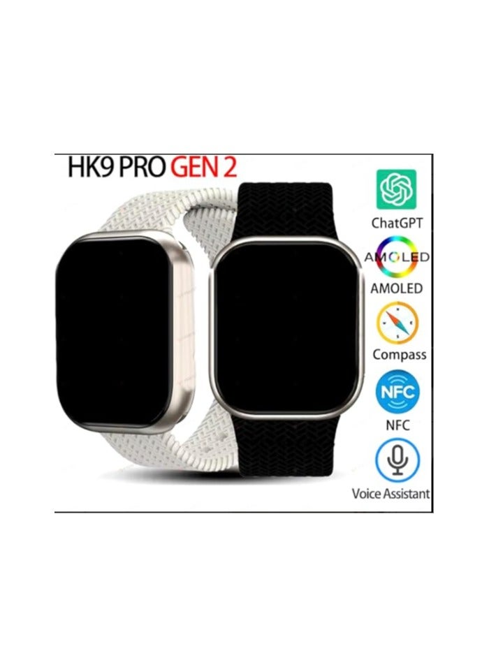 Smart Watch Original H. Keller hK9 PR0+, Silver or Black, Chat GPT, Bluetooth, Call TWS Local Music Sport, 49mm Wireless Charging Multifunctional 49mm Design Free & Quick Shipping (Black)(Color: Black) - Image 2