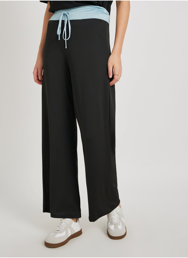 Take Two Take Two Contrast Waistband Drawstring Relaxed Fit Pants  - Image 2