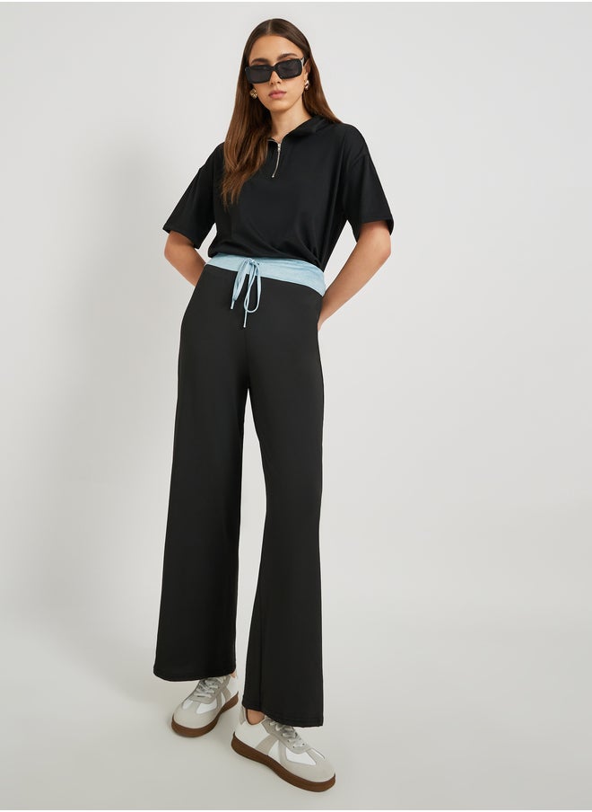 Take Two Take Two Contrast Waistband Drawstring Relaxed Fit Pants  - Image 1