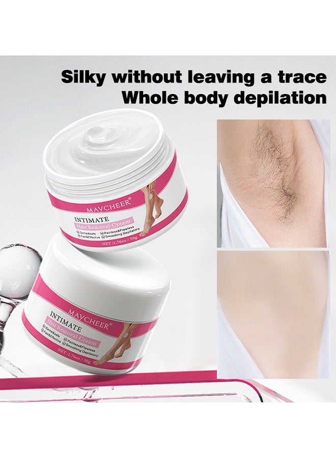 مايتشير كريم إزالة الشعر الحميم ، كريم مزيل الشعر الخالي من الألم للمناطق الخاصة ، بوبيك ، بيكيني ، الجسم ، الساق ، والإبطين ، تركيبة حساسة لجميع أنواع البشرة ، 50 جرام سريع المفعول يدوم طويلا - Image 1