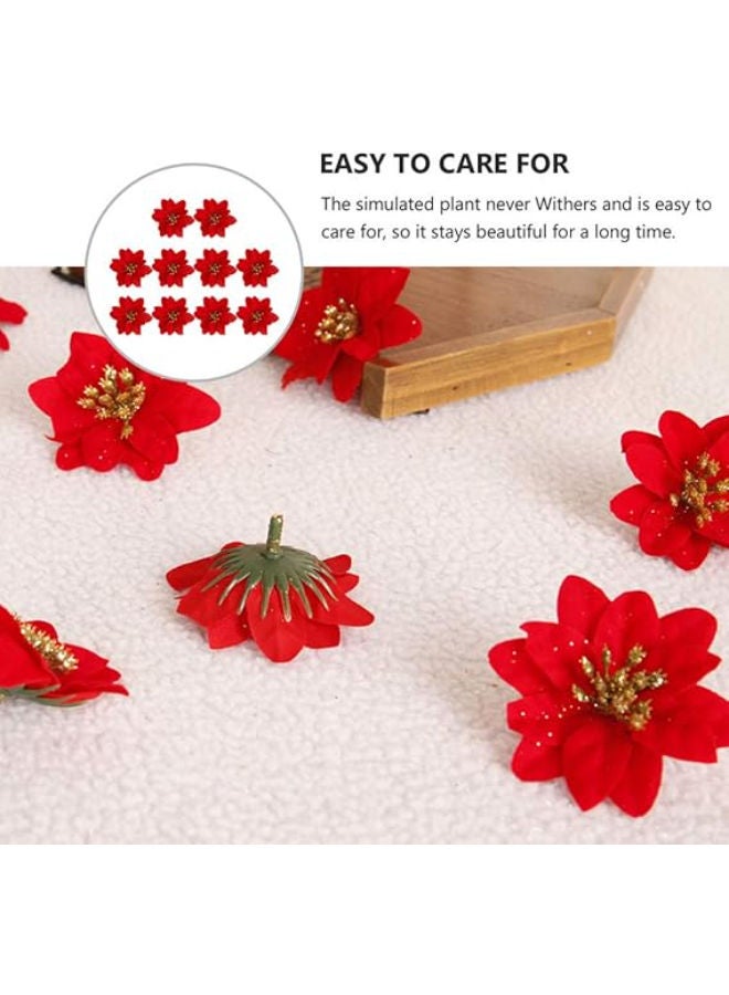 10 pieces - Artificial Christmas Poinsettia Flowers - Image 4