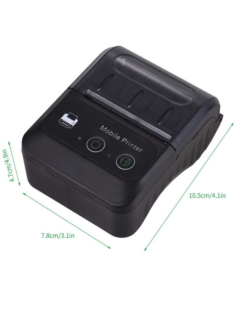 هيكوموني طابعة إيصالات حرارية محمولة - أسود - خفيفة الوزن وسهلة الاستخدام للمحلات والمطاعم والأعمال المتنقلة - Image 2