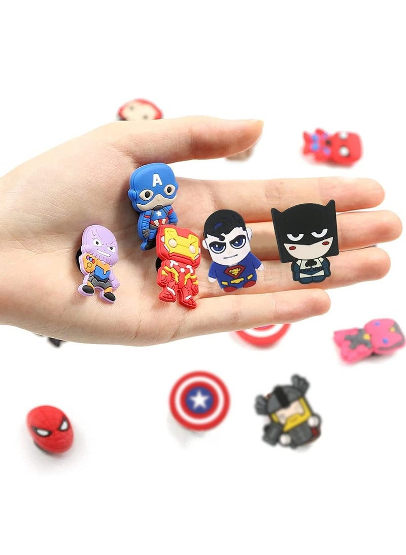 Excefore Shoe Charms Decorations 25 Pcs Random Superhero PVC Shoe Charms for Shoes Bracelet Wristband Kids Party Birthday Gifts Party Favors - Image 3