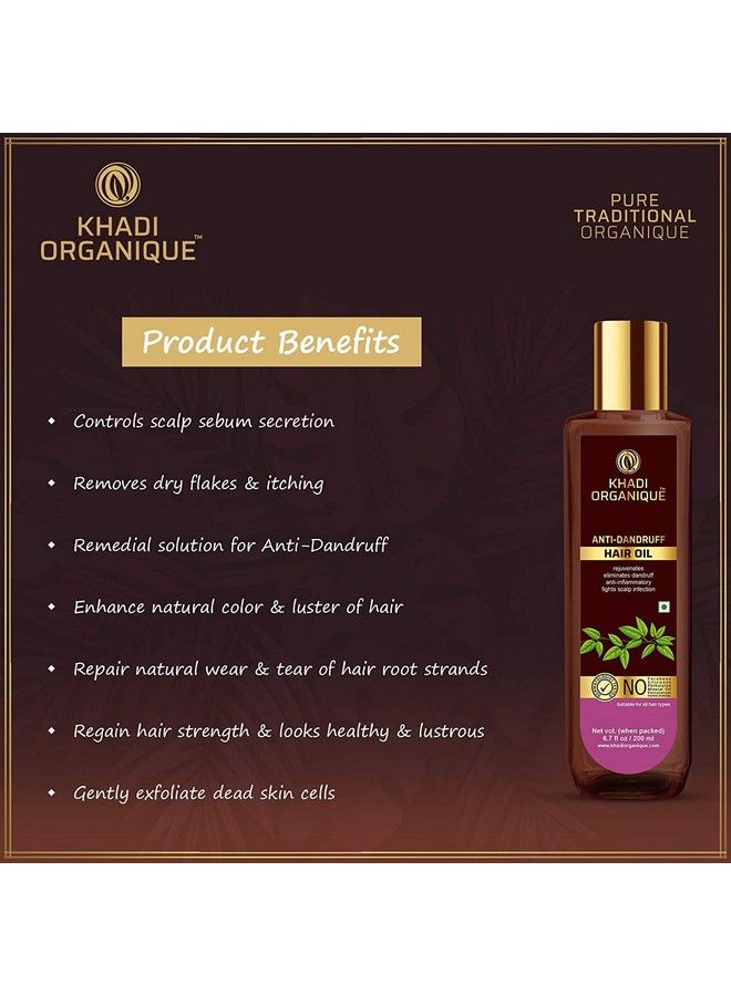Organique زيت شعر مضاد للقشرة لنمو الشعر والتحكم في تساقط الشعر للرجال والنساء (خالي من SLS والبارابين) 200 مل - Image 3