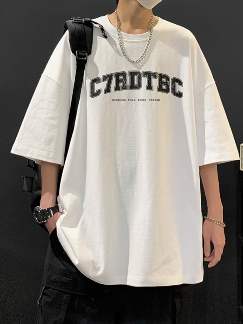 2024 T-Shirt Boys Summer Japanese Style Loose Letter Printed T-Shirt Versatile New Casual Short-Sleeved Trendyy Ins - Image 3