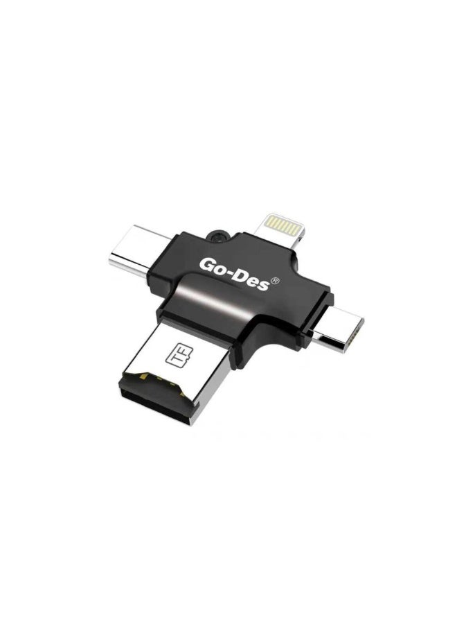 GO-DES Go Des GD-DK101 Mobile Phone Card Reader Black - Image 1