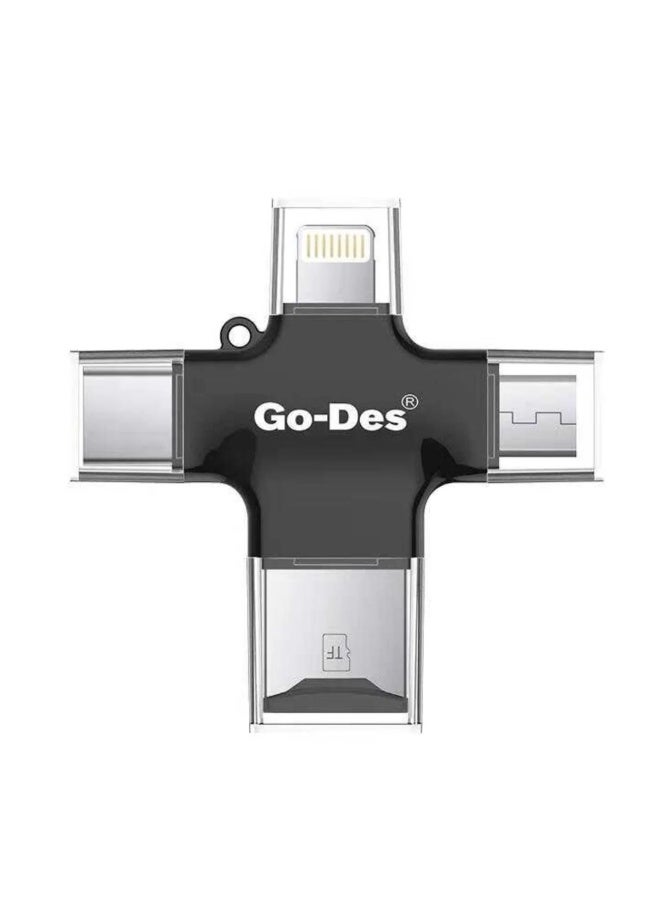 GO-DES Go Des GD-DK101 Mobile Phone Card Reader Black - Image 3