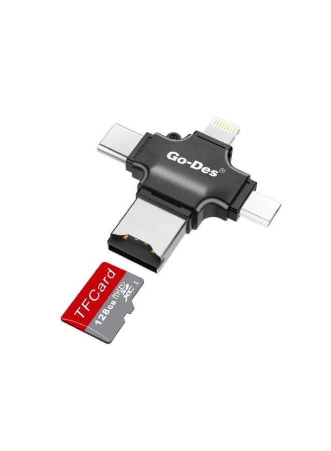 GO-DES Go Des GD-DK101 Mobile Phone Card Reader Black - Image 2