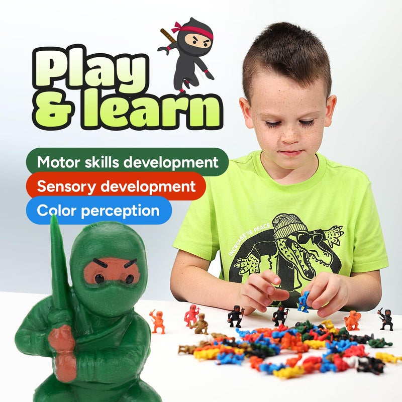 Entervending Mini Ninja Gaming Action Figures - Ninja Party Supplies - Ninja Kids Party Favor and Birthday Gift - Ninja Accessories - Kids Toys Bulk - Ninja Birthday Cake Topper - 100pcs - Image 2