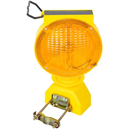 NPKRRSK Solar Industrial Warning Lights,Wireless Waterproof Rechargeable Safety Barricade Warning Lights,Traffic Signal Flashing 2 Sided Visibility Amber LED (Amber) - Image 1