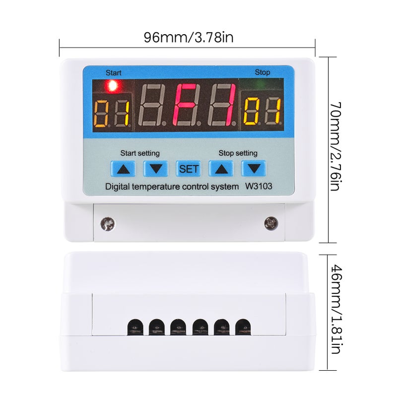 مثقل حراري ذكي DC24V 10A بدقة عالية 0.2 درجة مئوية - وحدة تحكم حرارية بتحكم متعدد الأوضاع لتطبيقات التسخين والتبريد - Image 2
