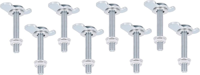 aqxreight L Track Threaded Stud Fittings Heavy Duty Double Lug Design 6000lbs Load Capacity for Truck Bed Trailer RV ATV Cargo Control 8pcs M8x60 Galvanized Iron (Silver) - Image 1