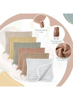 Irenare Irenare 6 Pieces Muslin Burp Cloths Cotton Muslin Washcloths Baby Burping Cloth Diapers 6 Absorbent Layers Muslin Face Towels for Baby (Pink Series, 12 x 12 Inch)  - Image 3