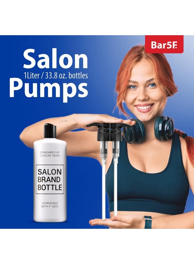 Bar5F Pump For 33.8-Oz Shampoo And Conditioner Liter Bottles (1" Inch Bottle Neck 28/410) 2-Pack - Image 2