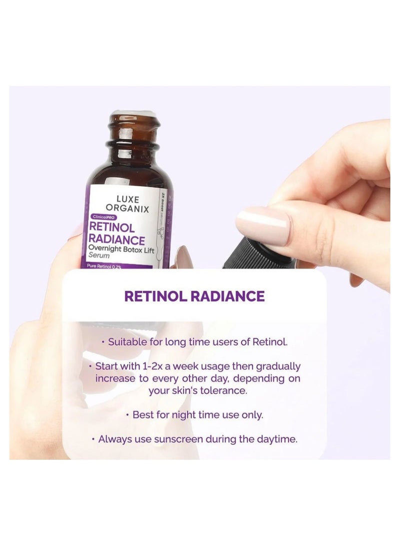 LUXE ORGANIX سيروم radiance برو ريتينول كلينيكال من لوكس أورغانيكس 30 مل - Image 2