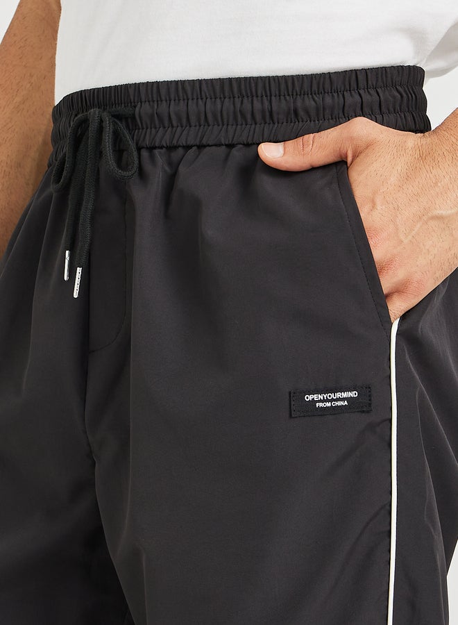 Styli Star Printed Oversized Open Hem Joggers with Piping Detail - Image 3