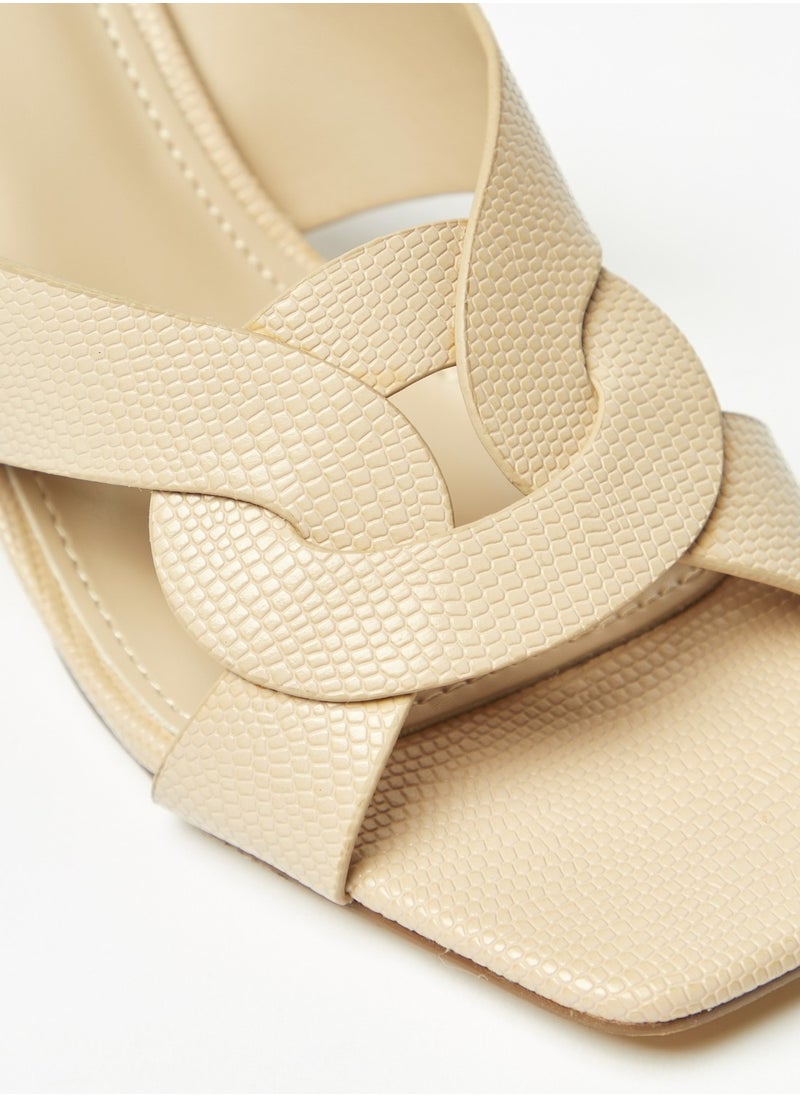 Flora Bella By Shoexpress - Womens Textured Slip-On Cross Strap Sandals with Wedge Heels - Image 1