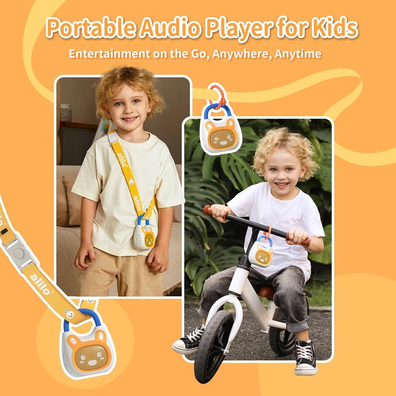 alilo Pocket Bunny Kids Music Player, Toddler Musical Toy Age 3-8, Preloaded 120+ Stories, Songs, Lullabies & White Noise, Portable Bluetooth Speaker with Strap & Ring - Image 2