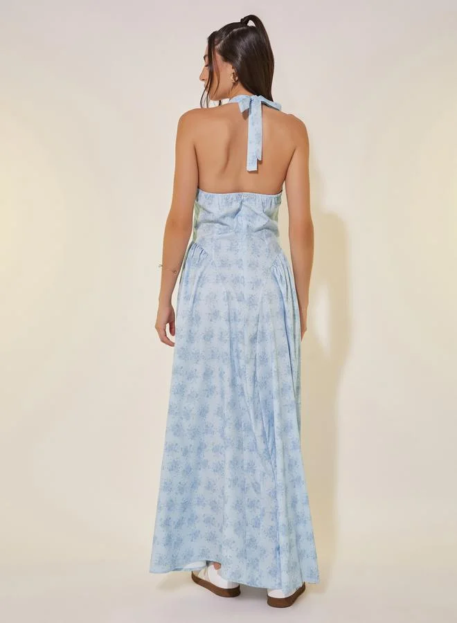 تايك تو Floral Halter Maxi Dress