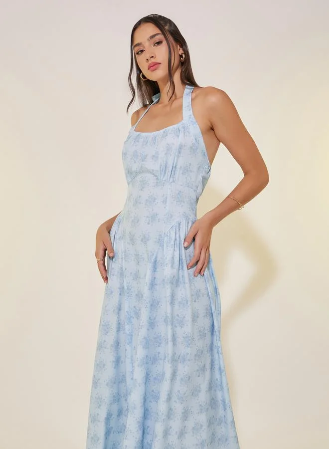 تايك تو Floral Halter Maxi Dress