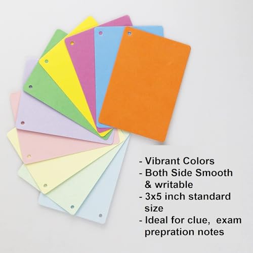 True-Ally unruled Index Flash Cards - 3x5 inch, Colored, 150 Cards, 200 GSM - with Free Binder Rings for cue Cards, Cheat Sheets, exam, Interview Preparation (3x5 inch Colored - 150 Sheets) - Image 3