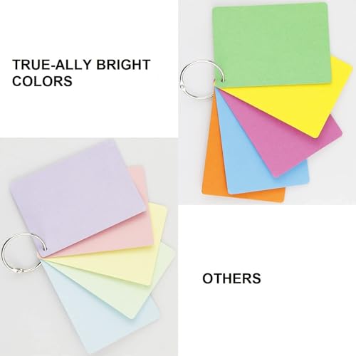 True-Ally unruled Index Flash Cards - 3x5 inch, Colored, 150 Cards, 200 GSM - with Free Binder Rings for cue Cards, Cheat Sheets, exam, Interview Preparation (3x5 inch Colored - 150 Sheets) - Image 4